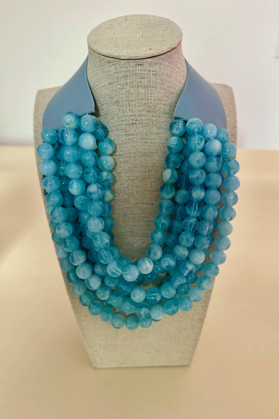 Blue Beaded Multi Necklace