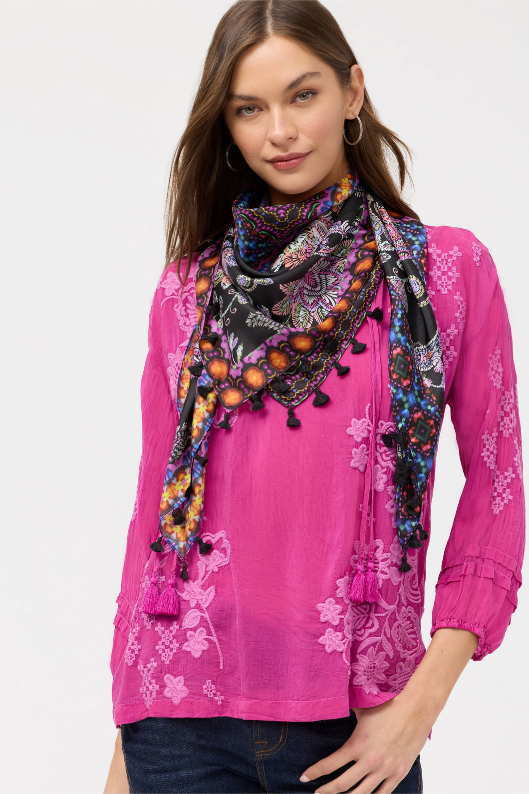 Johnny Was Petra Silk Scarf