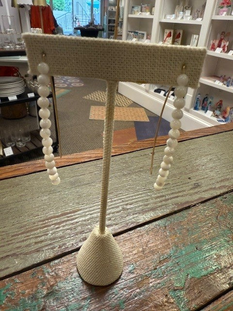 White Bead Earring By CV Designs