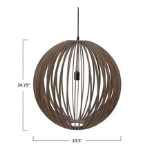 Load image into Gallery viewer, Round Slatted Pendant Lamp With Grey Finish (PICK-UP ONLY)

