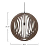 Round Slatted Pendant Lamp With Grey Finish (PICK-UP ONLY)