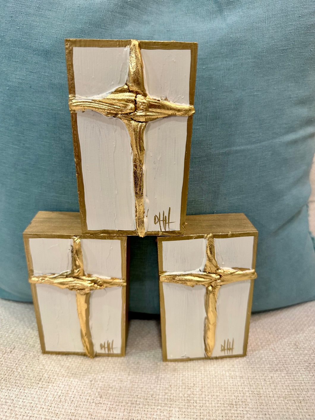 Gold Cross Block By Debra Hewitt
