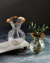 Load image into Gallery viewer, Gold Edge Ruffle Vase - 2 Sizes
