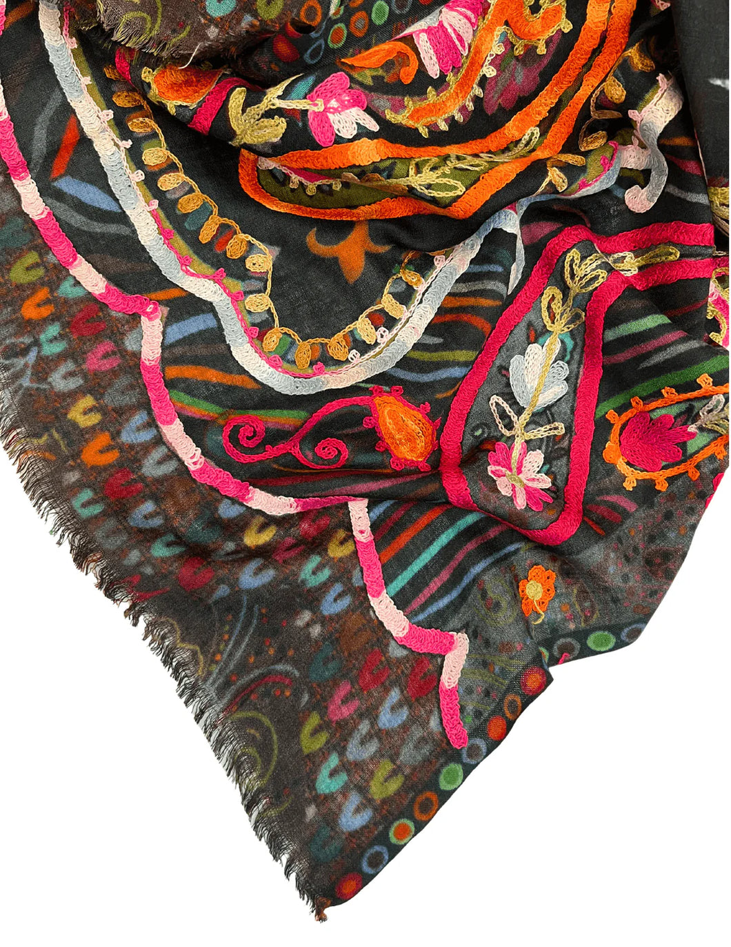 Stained Glass Embroidery Scarf