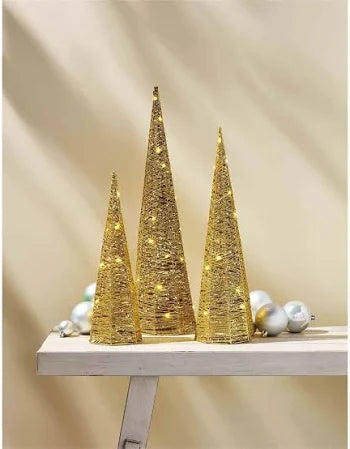 Light Up Glitter Tree Set Of Three