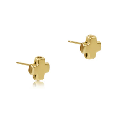 E. Newton Signature Cross Gold Stud