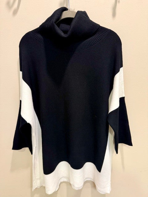 Black And Cream Block Sweater