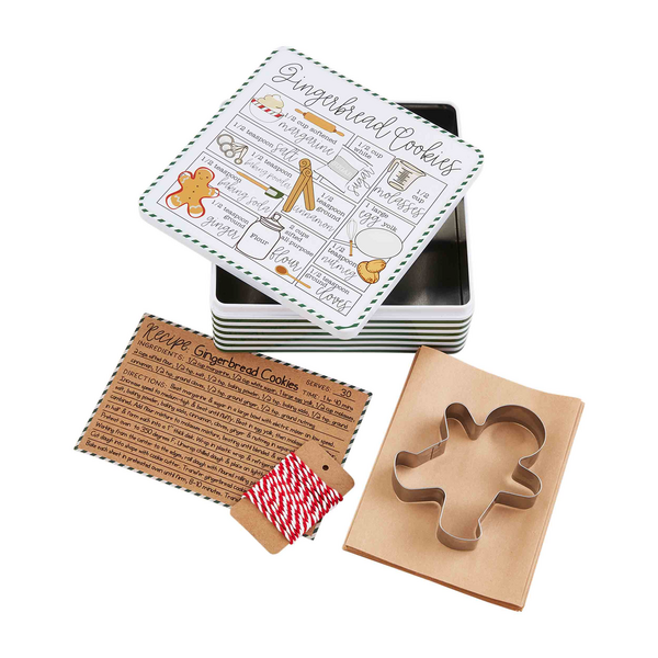 Christmas Recipe Tin Sets - Gingerbread Cookies/Peppermint Bark