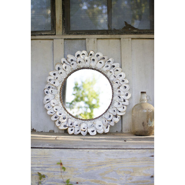 Round Oyster Shell Mirror