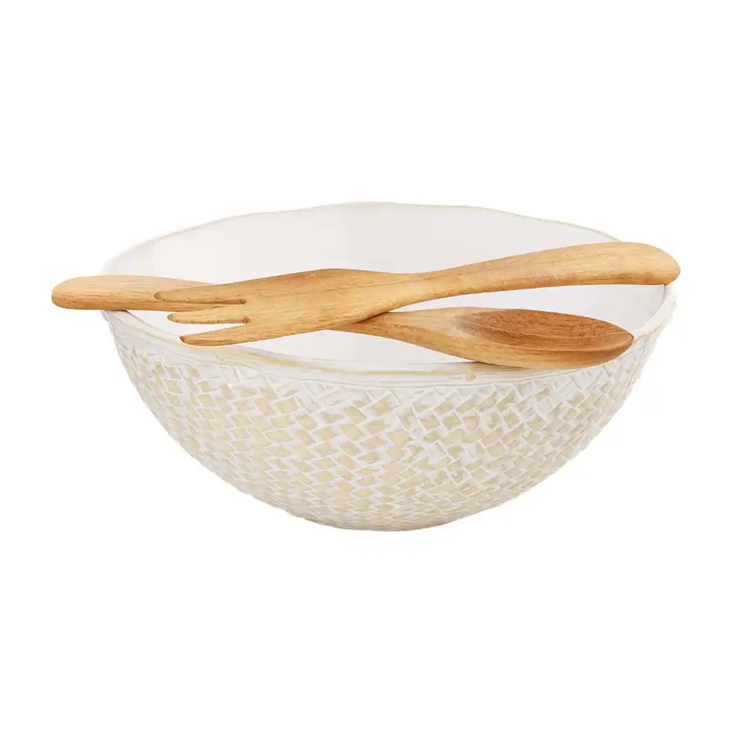 Serving Bowl With Utensils Set