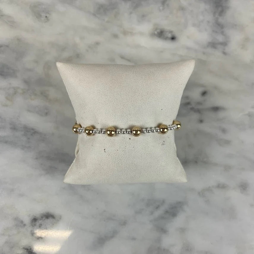 E. Newton Classic Sincerity Pattern Bead Bracelet - Mixed Metal - 2 Sizes