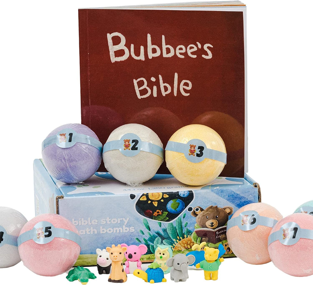 Bible Story with 9 Bath Bombs & Toys Inside