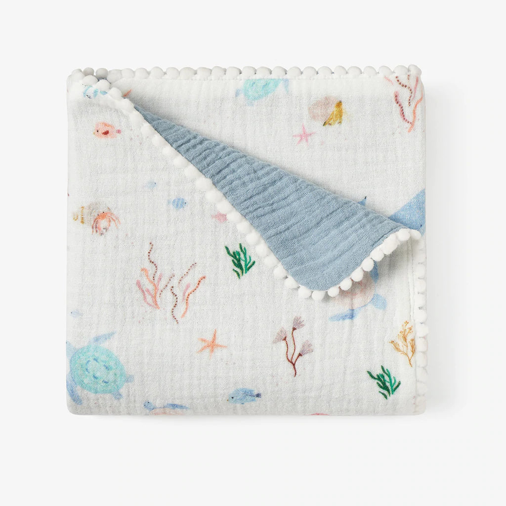 Ocean Organic Muslin Security Blanket