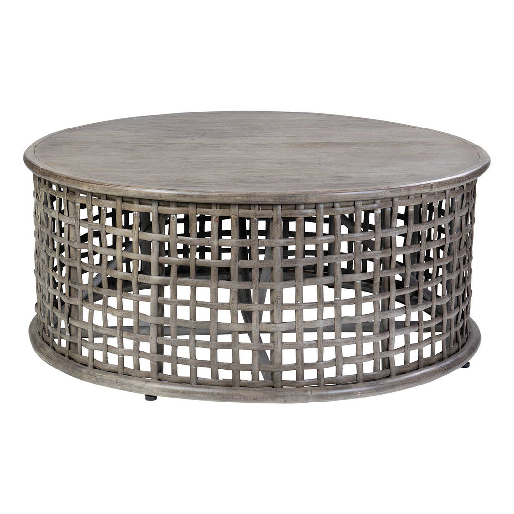 Open Weave Coffee Table - Vintage Grey  (PICK UP ONLY)