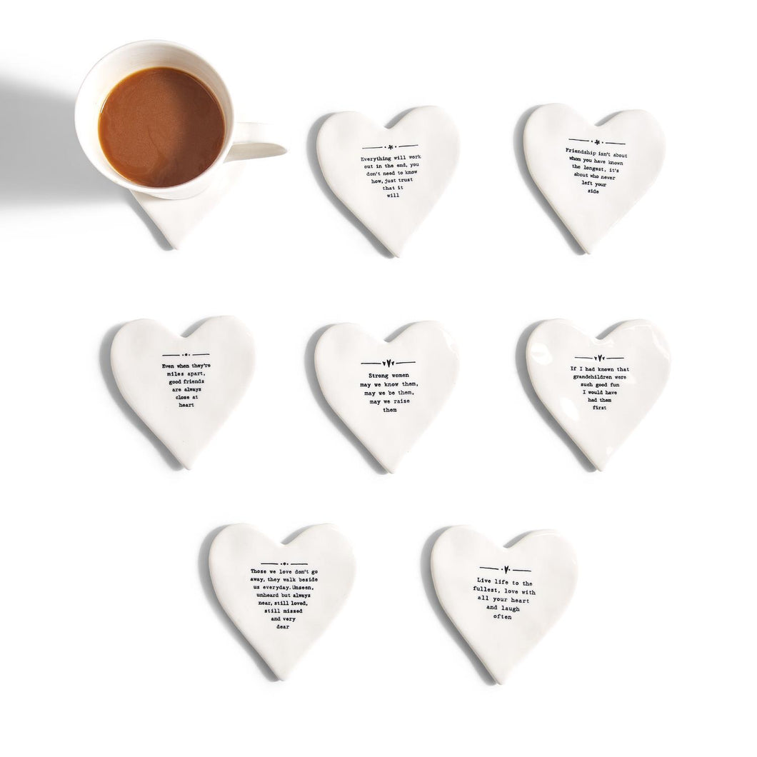 Heart Coaster - 8 different sayings