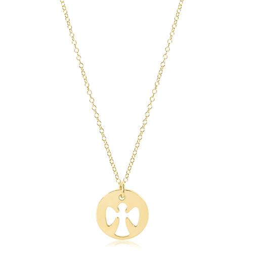 E Newton Gold Necklace with Guardian Angel Charm
