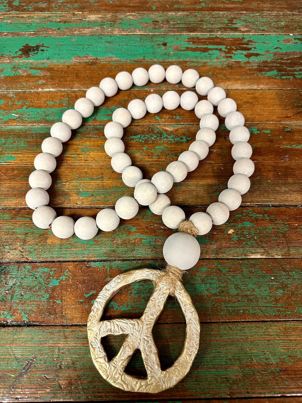 Large Blessing Beads With Peace Sign