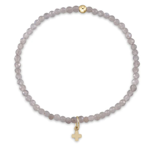 E. Newton Signature Cross Small Gold Charm with Gemstone Bracelet - 2 Styles