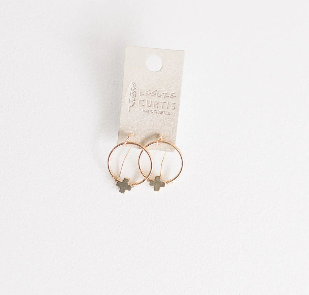 Gold Cross Earrings