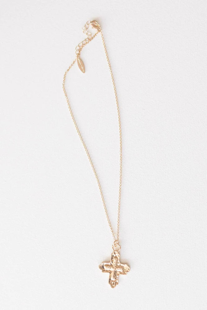 Opal Gold Cross Necklace