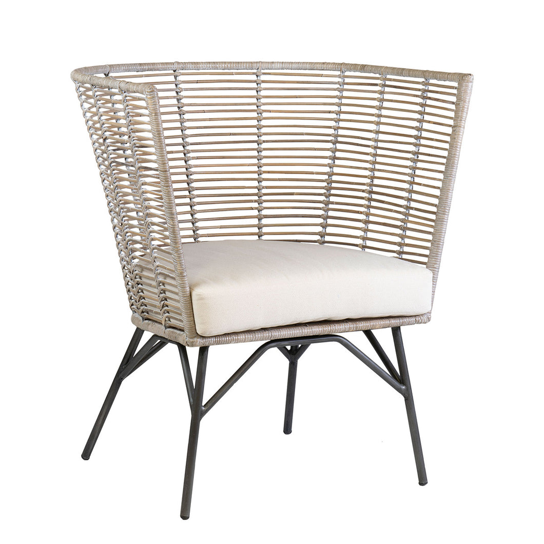 Rattan and Iron Round Chair