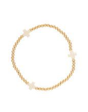 Load image into Gallery viewer, E. Newton Signature Cross Gold Bracelet 3mm - 2 Colors
