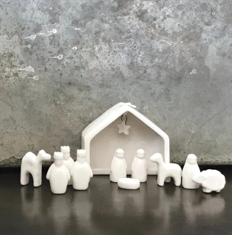Tiny Porcelain Nativity Set
