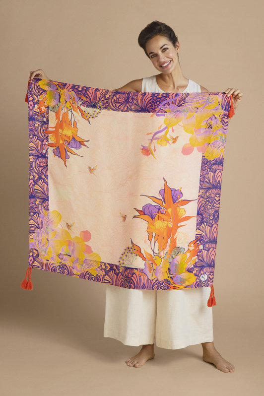 Tropical Hummingbird Silk Scarf
