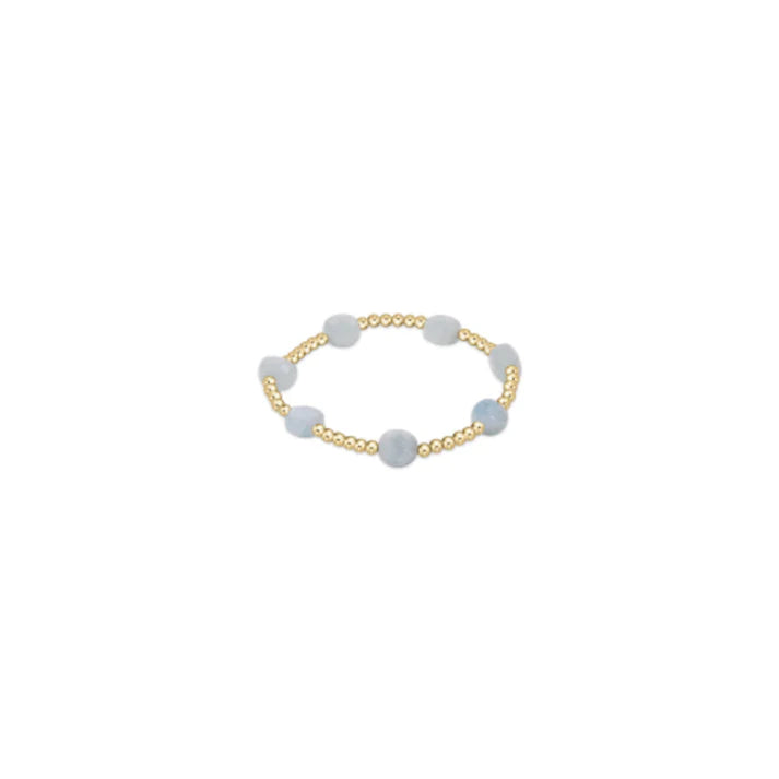E. Newton Admire gold 3mm Bed Bracelet Aquamarine